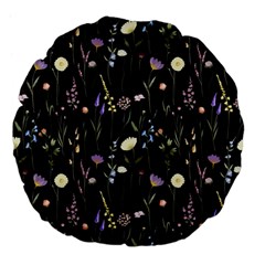 Flowers Floral Pattern Floral Print Large 18  Premium Flano Round Cushions