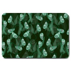 Plants Leaves Flowers Pattern Large Doormat