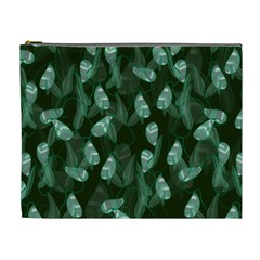 Plants Leaves Flowers Pattern Cosmetic Bag (xl)