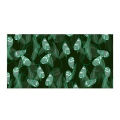 Plants Leaves Flowers Pattern Satin Wrap 35  X 70 