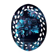 Ai Generated Cherry Blossom Oval Filigree Ornament (two Sides) by Ravend