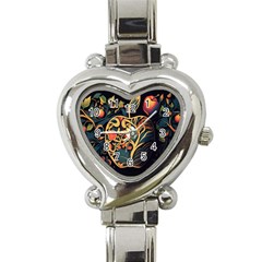 Ai Generated Apple Foliage Heart Italian Charm Watch