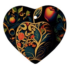 Ai Generated Apple Foliage Heart Ornament (two Sides)