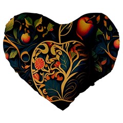 Ai Generated Apple Foliage Large 19  Premium Heart Shape Cushions by Ravend