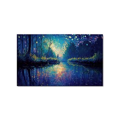 Oil Painting Night Scenery Fantasy Sticker Rectangular (100 Pack)