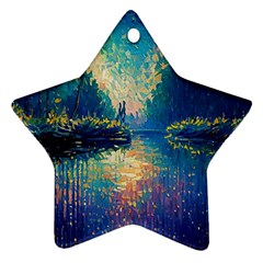 Oil Painting Night Scenery Fantasy Star Ornament (two Sides) by Ravend