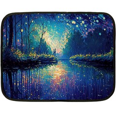 Oil Painting Night Scenery Fantasy One Side Fleece Blanket (mini)