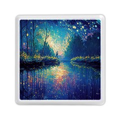 Oil Painting Night Scenery Fantasy Memory Card Reader (square)