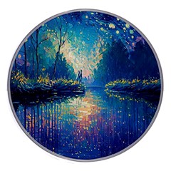 Oil Painting Night Scenery Fantasy Wireless Fast Charger(white)