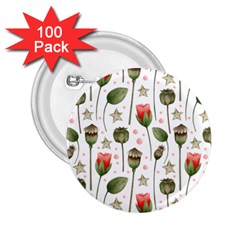 Poppies Red Poppies Red Flowers 2 25  Buttons (100 Pack)  by Ravend