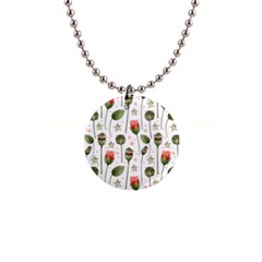 Poppies Red Poppies Red Flowers 1  Button Necklace