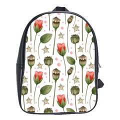 Poppies Red Poppies Red Flowers School Bag (large) by Ravend
