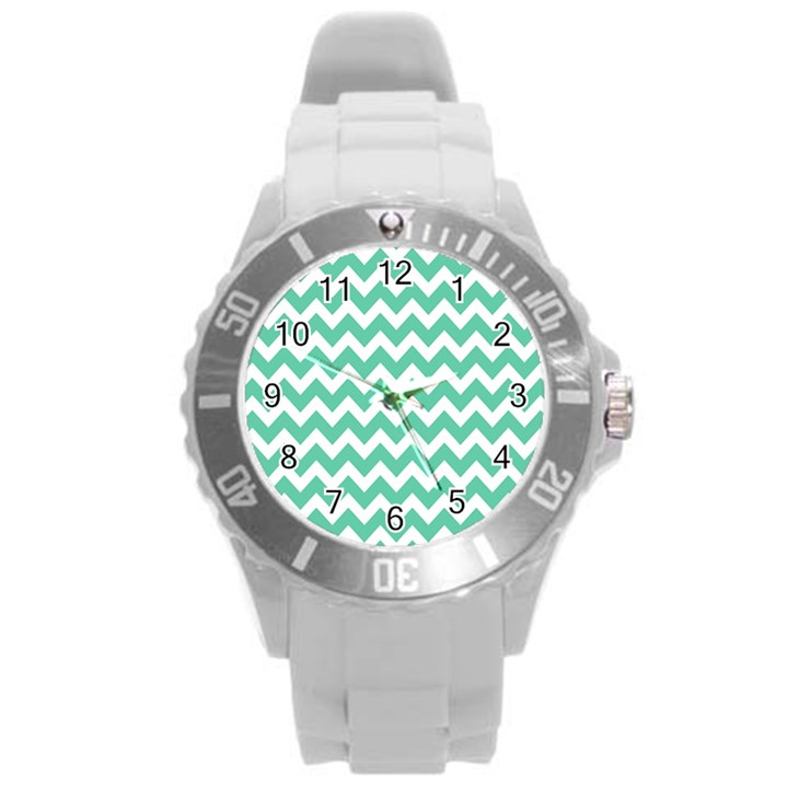 Chevron Pattern Gifts Round Plastic Sport Watch (L)