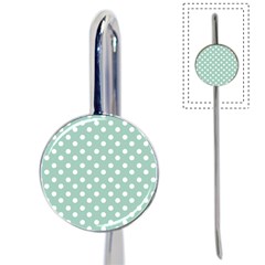 Light Blue And White Polka Dots Book Mark by GardenOfOphir