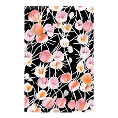 Boho Black Pink Flowers Watercolor Vi Shower Curtain 48  X 72  (small)  by GardenOfOphir