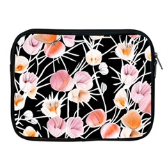 Boho Black Pink Flowers Watercolor Vi Apple Ipad 2/3/4 Zipper Cases by GardenOfOphir