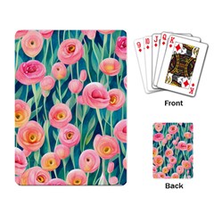 Blush Watercolor Flowers Playing Cards Single Design (rectangle) by GardenOfOphir