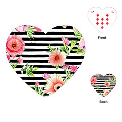 Blooming Watercolor Flowers Playing Cards Single Design (heart)