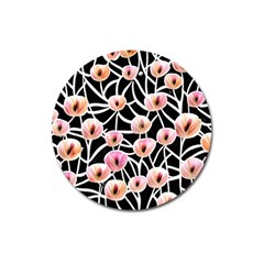 Cheery Watercolor Flowers Magnet 3  (round) by GardenOfOphir