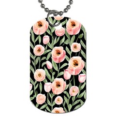 Captivating Watercolor Flowers Dog Tag (one Side) by GardenOfOphir