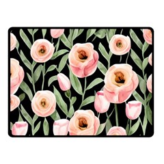 Captivating Watercolor Flowers One Side Fleece Blanket (small) by GardenOfOphir