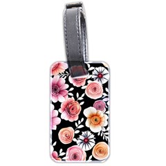 Cheerful Watercolor Flowers Luggage Tag (two Sides) by GardenOfOphir