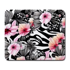 Brilliantly Hued Watercolor Flowers In A Botanical Large Mousepad by GardenOfOphir