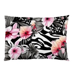 brilliantly hued watercolor flowers in a botanical Pillow Case