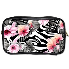 Brilliantly Hued Watercolor Flowers In A Botanical Toiletries Bag (two Sides) by GardenOfOphir