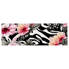 brilliantly hued watercolor flowers in a botanical Banner and Sign 12  x 4 