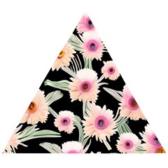 Watercolor Vintage Retro Floral Wooden Puzzle Triangle by GardenOfOphir