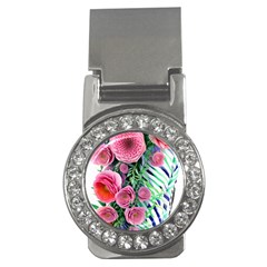 Adorned Watercolor Flowers Money Clips (cz)  by GardenOfOphir