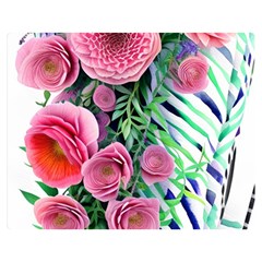 Adorned Watercolor Flowers Premium Plush Fleece Blanket (medium)