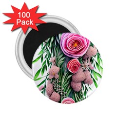 Brilliant Blushing Blossoms 2 25  Magnets (100 Pack)  by GardenOfOphir