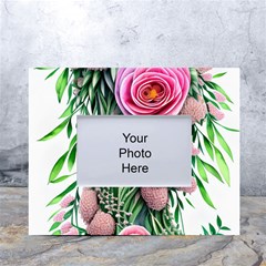 Brilliant Blushing Blossoms White Tabletop Photo Frame 4 x6  by GardenOfOphir