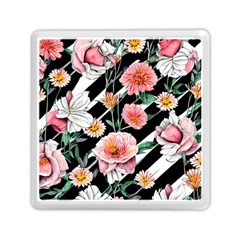 Exotic Watercolor Botanical Flowers Pattern Memory Card Reader (square) by GardenOfOphir