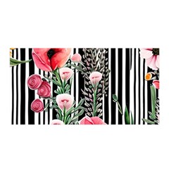 Tropical Paradise - Watercolor Botanical Flowers Satin Wrap 35  X 70  by GardenOfOphir