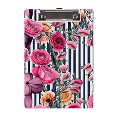 Flora Watercolor Botanical Flowers A5 Acrylic Clipboard