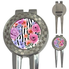 Delightful watercolor flowers and foliage 3-in-1 Golf Divots