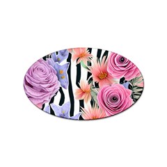 Delightful watercolor flowers and foliage Sticker Oval (100 pack)