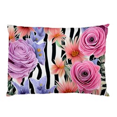 Delightful Watercolor Flowers And Foliage Pillow Case by GardenOfOphir