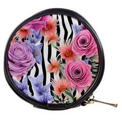 Delightful watercolor flowers and foliage Mini Makeup Bag