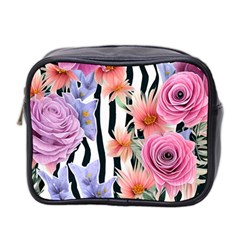 Delightful watercolor flowers and foliage Mini Toiletries Bag (Two Sides)