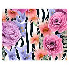 Delightful watercolor flowers and foliage Premium Plush Fleece Blanket (Medium)