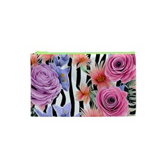 Delightful Watercolor Flowers And Foliage Cosmetic Bag (xs) by GardenOfOphir