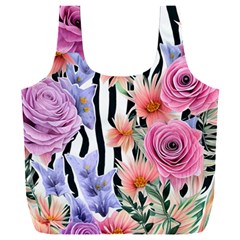 Delightful watercolor flowers and foliage Full Print Recycle Bag (XXL)