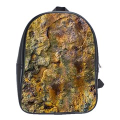 Rusty Orange Abstract Surface School Bag (large) by dflcprintsclothing