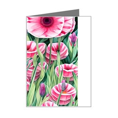 Cute Watercolor Flowers And Foliage Mini Greeting Card by GardenOfOphir