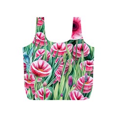 Cute Watercolor Flowers And Foliage Full Print Recycle Bag (s) by GardenOfOphir