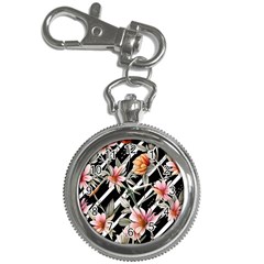 Celestial Watercolor Flowers Key Chain Watches by GardenOfOphir